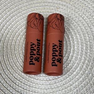 Poppy & Pout  Pomegranate Peach Natural Lip Balm X2